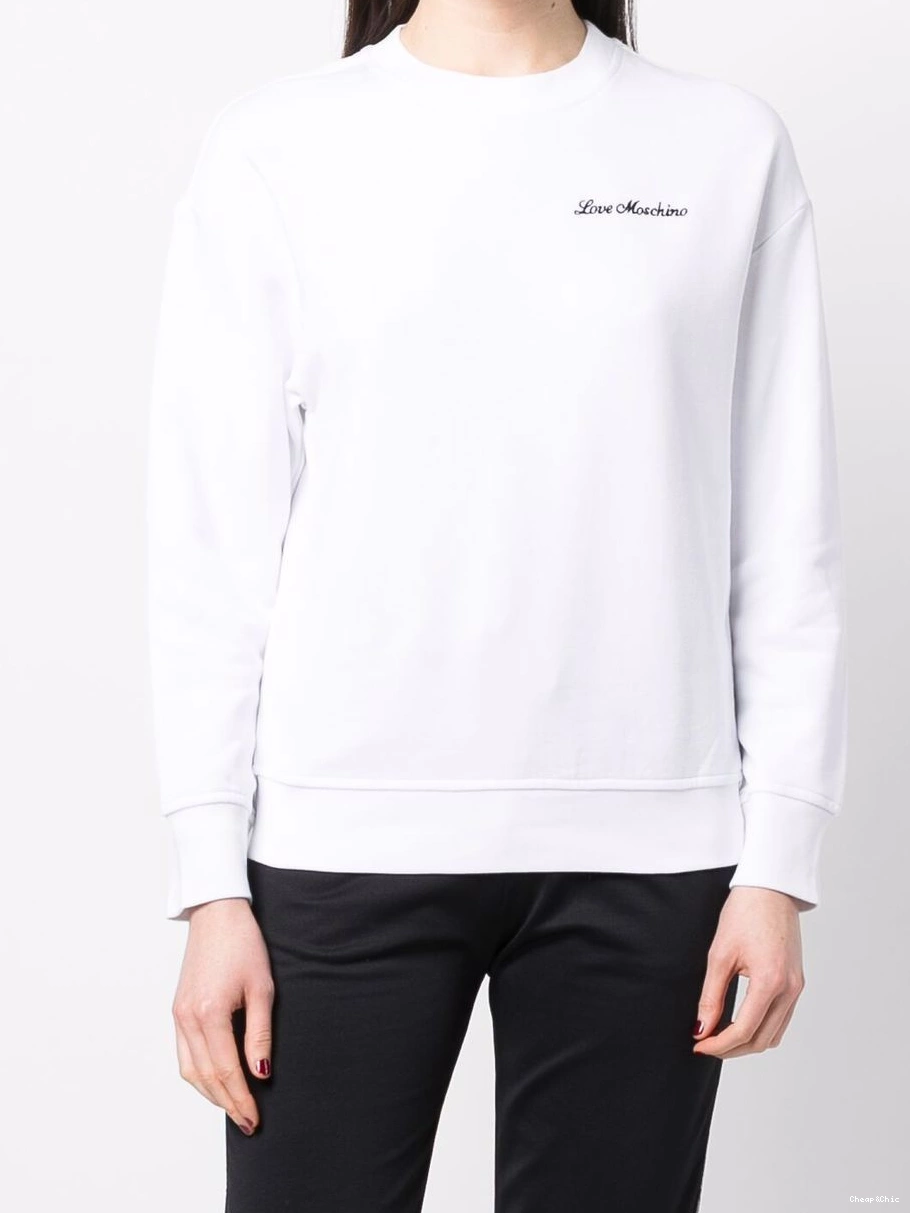 Cheap Women Love heart-detail neck Moschino sweatshirt crew 0405